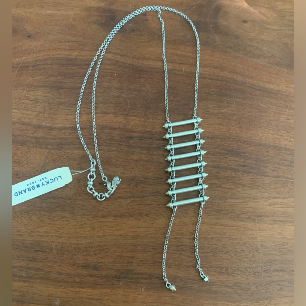 NWT Lucky Brand silver ladder necklace